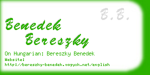 benedek bereszky business card